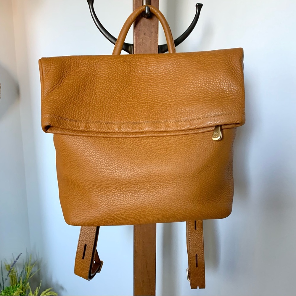 NEW GiGi New York Abbey Pebbled Leather Backpack Bag in Rare Camel Tan NWOT - Picture 3 of 16